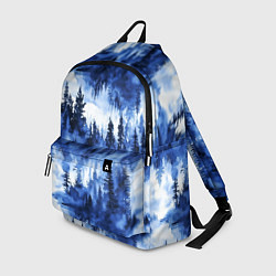 Рюкзак Силуэты деревьев и отражения - акварельный лесной, цвет: 3D-принт
