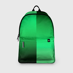 Рюкзак Чёрно-зелёный градиент пополам, цвет: 3D-принт — фото 2