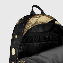 Рюкзак Выпуклая золотая текстура на черном, цвет: 3D-принт — фото 2