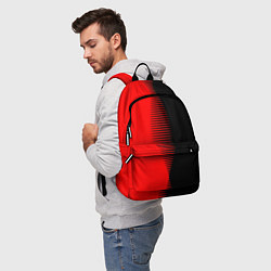 Рюкзак Чёрно-красный пополам с переходом, цвет: 3D-принт — фото 2