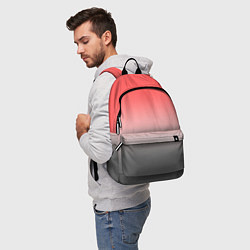 Рюкзак Бледный красно-серый градиент, цвет: 3D-принт — фото 2