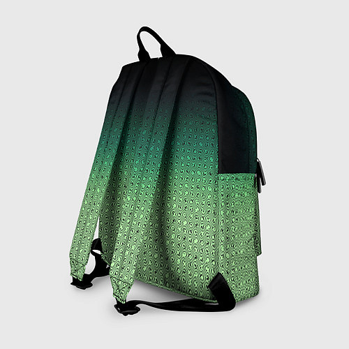 Рюкзак Чёрно-зелёный градиент с узором / 3D-принт – фото 2