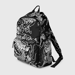 Рюкзак Белый дракон на черном, цвет: 3D-принт