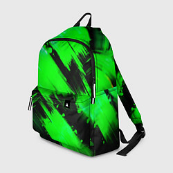 Рюкзак Зеленые мазки краски на черном, цвет: 3D-принт