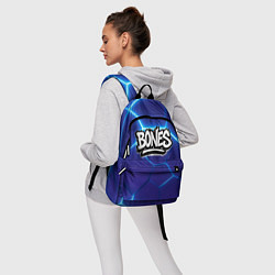 Рюкзак Bones белое лого на синих плитах, цвет: 3D-принт — фото 2