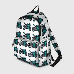 Рюкзак Motorbike light blue, цвет: 3D-принт