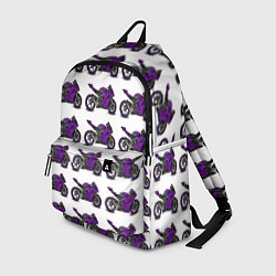 Рюкзак Motorcycle purple, цвет: 3D-принт