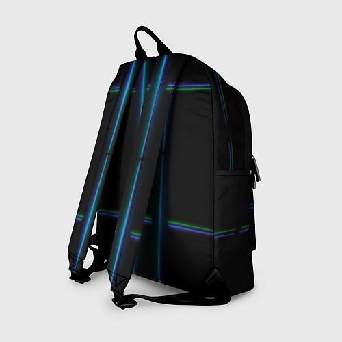 Рюкзак Color black green blue lines / 3D-принт – фото 2