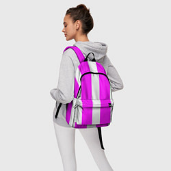 Рюкзак Color white pink line, цвет: 3D-принт — фото 2