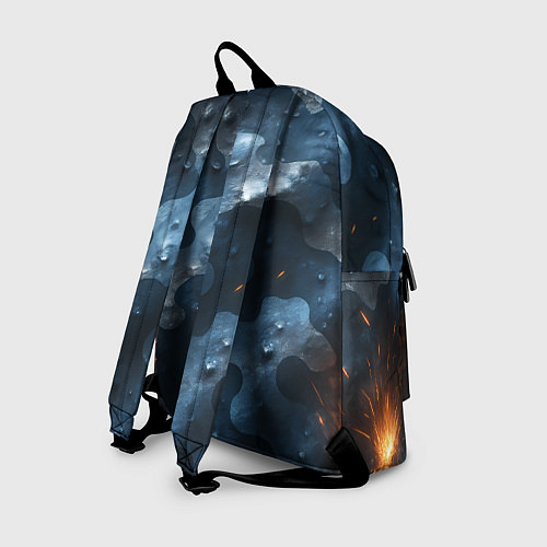 Рюкзак Синий камуфляж с каплями / 3D-принт – фото 2