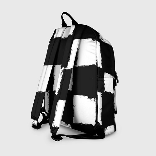 Рюкзак Черные квадраты в виде шахматной доски / 3D-принт – фото 2