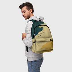 Рюкзак Желто-зеленые абстрактные полосы, цвет: 3D-принт — фото 2