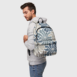 Рюкзак Цветы blue and beige pattern, цвет: 3D-принт — фото 2