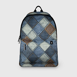 Рюкзак Джинсовый пэчворк ромбовый узор, цвет: 3D-принт — фото 2