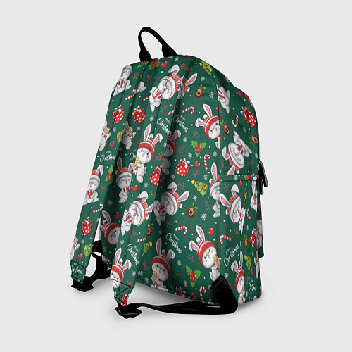 Рюкзак Новогодние зайчики / 3D-принт – фото 2