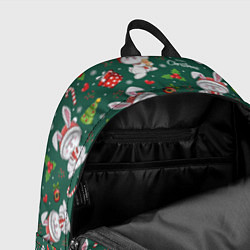 Рюкзак Новогодние зайчики, цвет: 3D-принт — фото 2