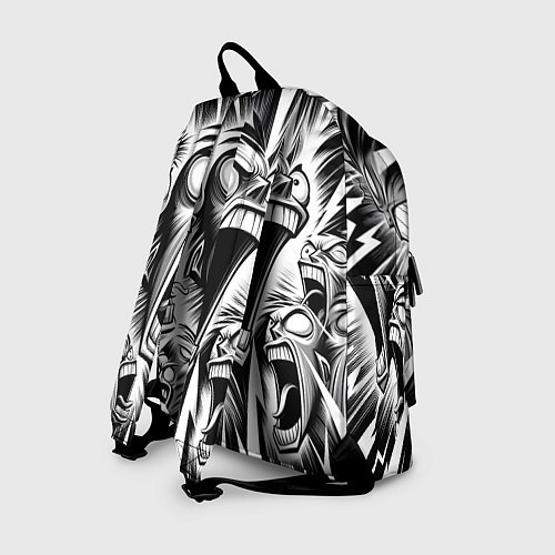 Рюкзак Орущие рожицы и чёрные молнии - нейроарт / 3D-принт – фото 2