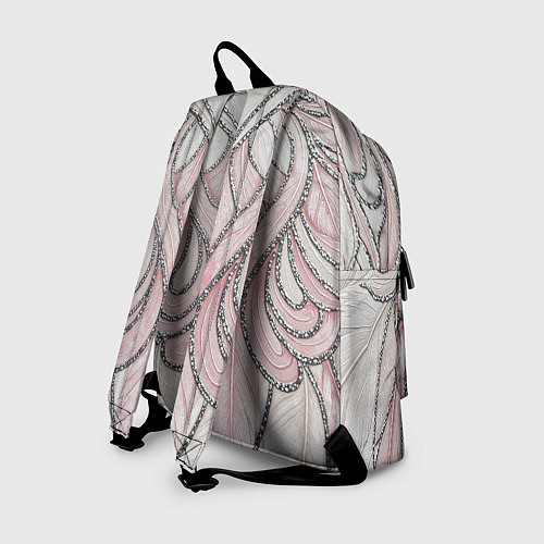Рюкзак Нежно розовый орнамент из перьев / 3D-принт – фото 2