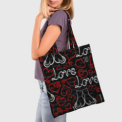 Сумка-шопер Meow Love, цвет: 3D-принт — фото 2