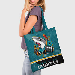 Сумка-шопер San Jose Sharks, цвет: 3D-принт — фото 2