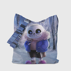 Сумка-шопер Winter forest & Sans, цвет: 3D-принт