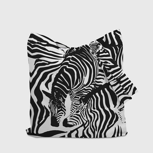 Сумка-шоппер Полосатая зебра / 3D-принт – фото 2