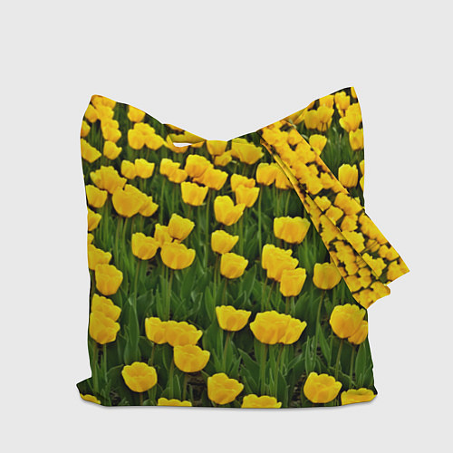 Сумка-шоппер Жёлтые тюльпаны / 3D-принт – фото 2