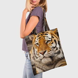 Сумка-шопер Мудрый тигр, цвет: 3D-принт — фото 2