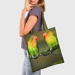 Сумка-шопер Два попугая, цвет: 3D-принт — фото 2