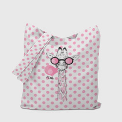 Сумка-шопер Розовый жираф, цвет: 3D-принт