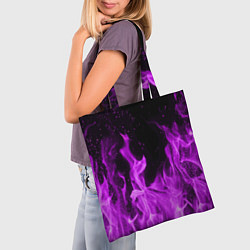 Сумка-шопер Фиолетовый огонь, цвет: 3D-принт — фото 2