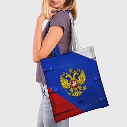 Сумка-шопер Россия: триколор, цвет: 3D-принт — фото 2