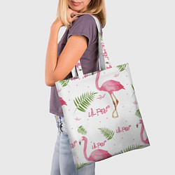 Сумка-шопер Lil Peep: Pink Flamingo, цвет: 3D-принт — фото 2