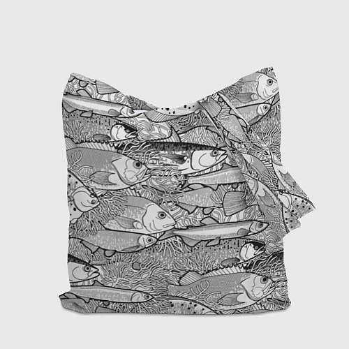Сумка-шоппер Рыбы графика / 3D-принт – фото 2