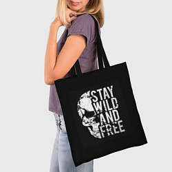 Сумка-шопер Stay wild and free, цвет: 3D-принт — фото 2