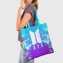 Сумка-шопер BTS: Violet Butterflies, цвет: 3D-принт — фото 2