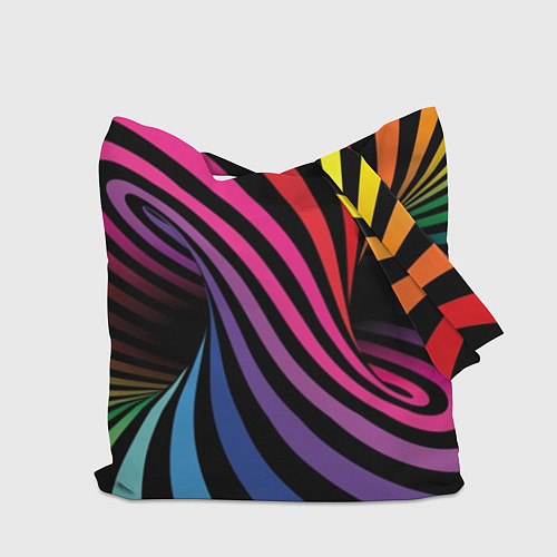 Сумка-шоппер Радужные полосы - метаморфозы / 3D-принт – фото 2