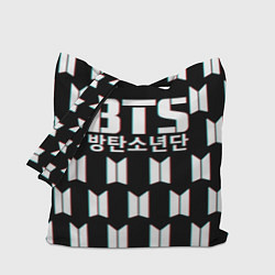 Сумка-шопер BTS: Black Pattern, цвет: 3D-принт