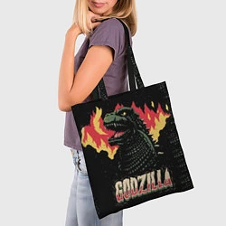 Сумка-шопер Flame Godzilla, цвет: 3D-принт — фото 2