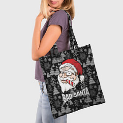 Сумка-шопер Плохой Санта с конфетой, цвет: 3D-принт — фото 2