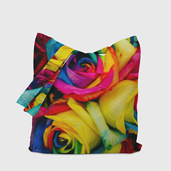 Сумка-шопер Разноцветные розы, цвет: 3D-принт