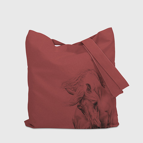 Сумка-шоппер Конь на красном фоне / 3D-принт – фото 2