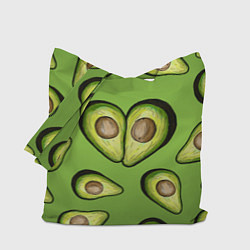 Сумка-шопер Люблю авокадо, цвет: 3D-принт