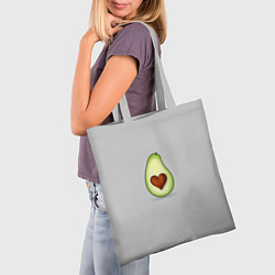 Сумка-шопер Авокадо сердечко, цвет: 3D-принт — фото 2