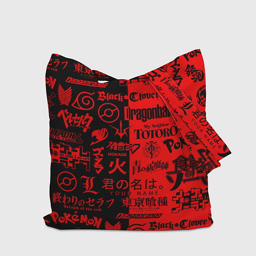 Сумка-шоппер ЛОГОТИПЫ АНИМЕ / 3D-принт – фото 2