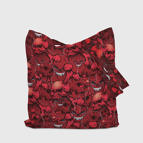 Сумка-шоппер Красный череп / 3D-принт – фото 2