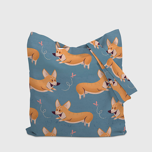 Сумка-шоппер Корги с бабочкой / 3D-принт – фото 2