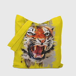 Сумка-шопер Оскал тигра, цвет: 3D-принт