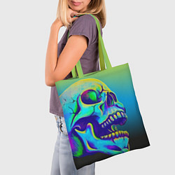 Сумка-шопер Neon skull, цвет: 3D-принт — фото 2