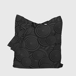 Сумка-шопер Круги черный узор геометрия, цвет: 3D-принт